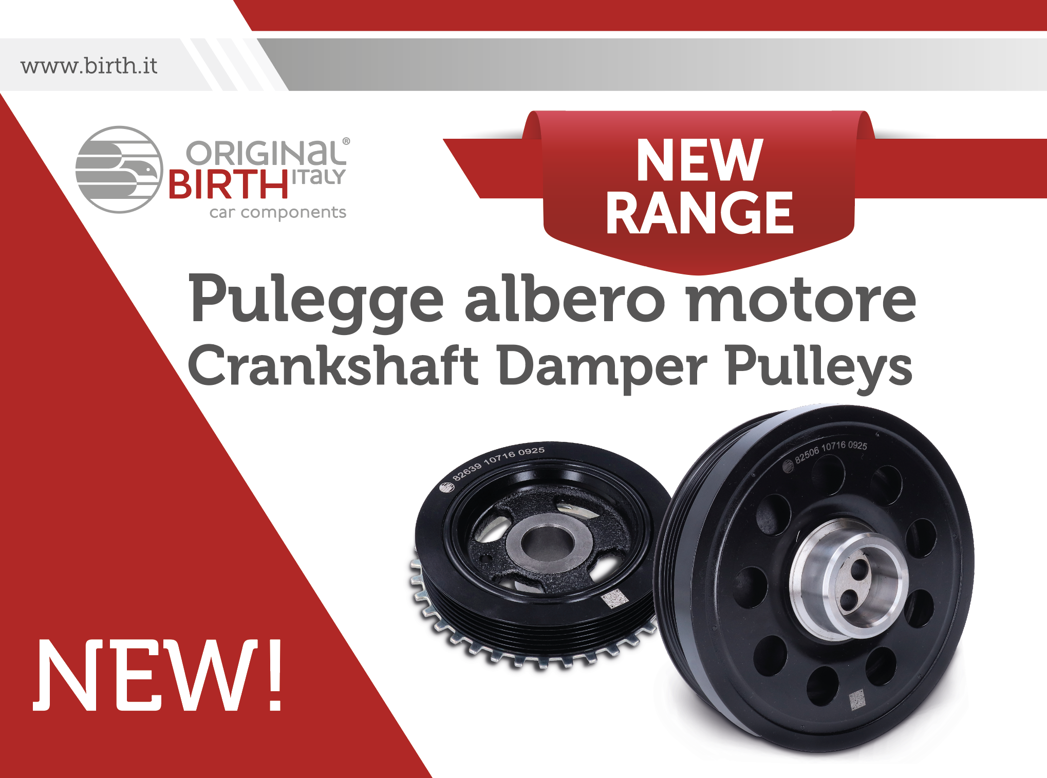 NUOVA GAMMA PULEGGE ALBERO MOTORE