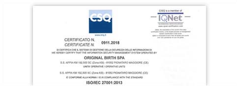 Anteprima certificato ISO 27001:2013